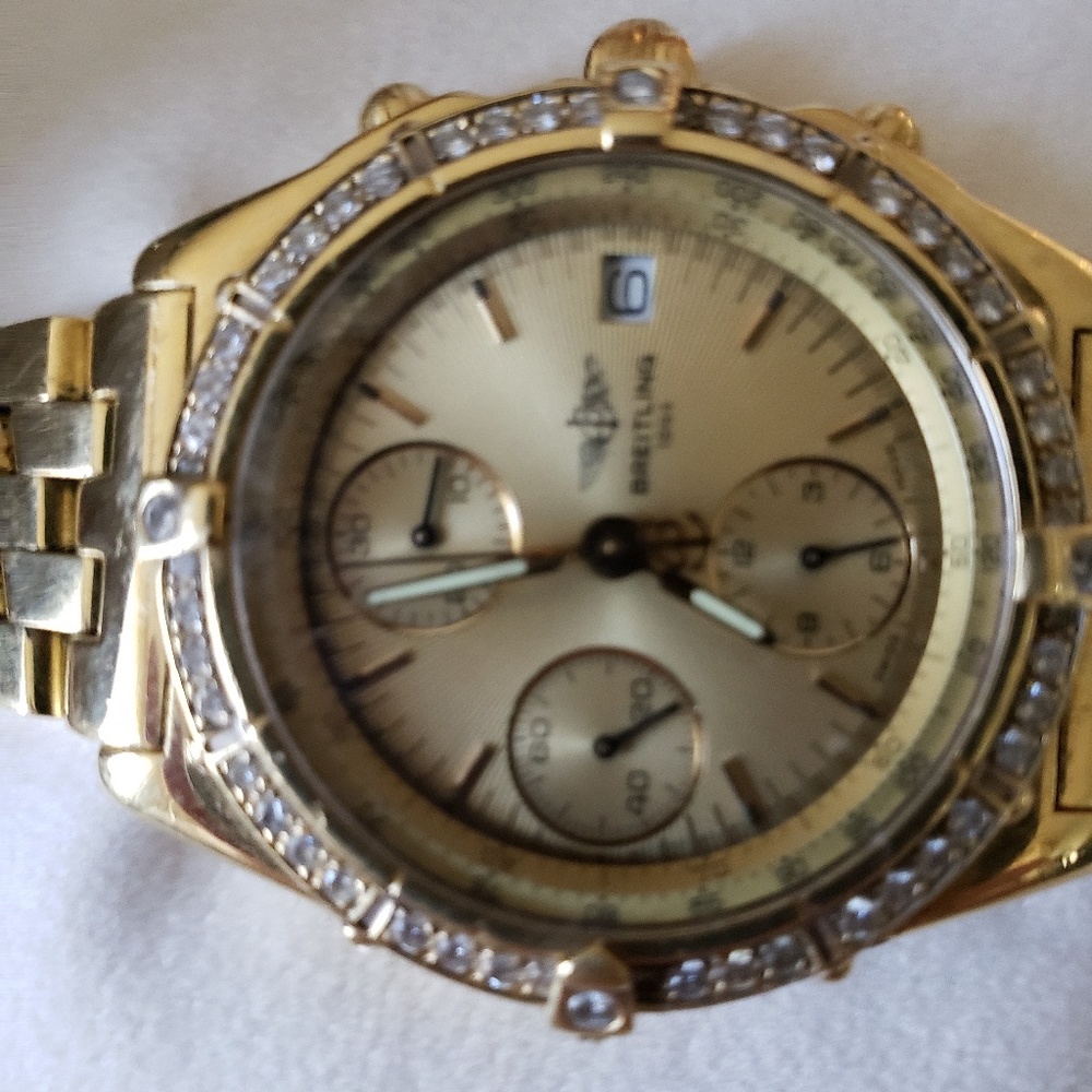 Breitling watch with diamond bezel